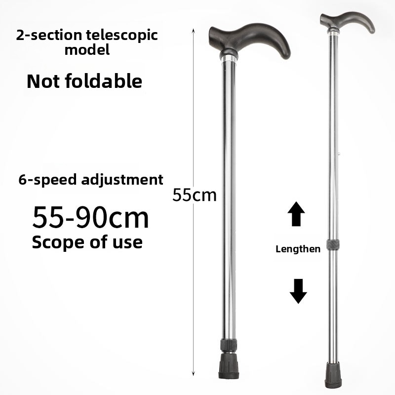 New Five Section Folding Ultra Short Climbing Cane, Walking Stick for Mountain Climbing Tourism, T-handle Walking Stick, Five Level Adjustable Telescopic Walking Stick