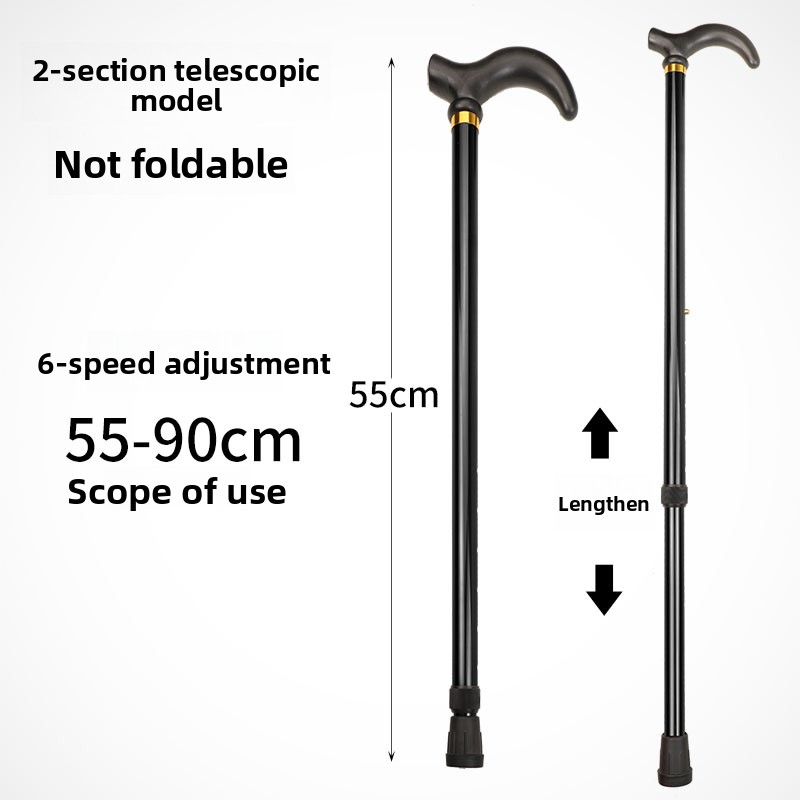 New Five Section Folding Ultra Short Climbing Cane, Walking Stick for Mountain Climbing Tourism, T-handle Walking Stick, Five Level Adjustable Telescopic Walking Stick