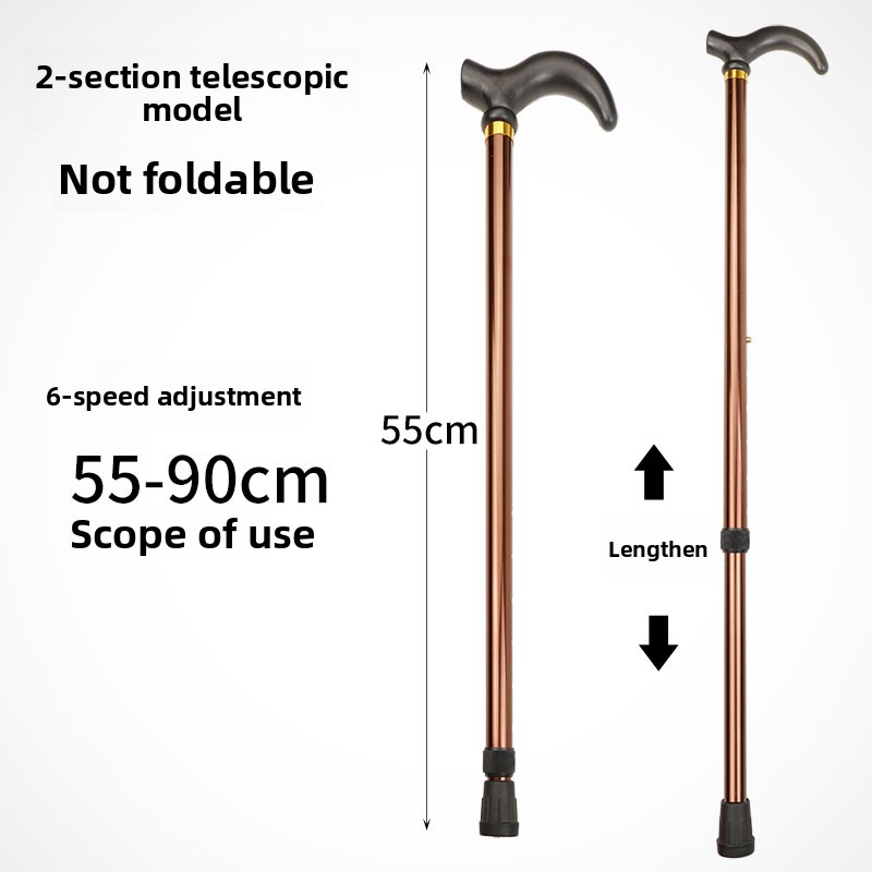 New Five Section Folding Ultra Short Climbing Cane, Walking Stick for Mountain Climbing Tourism, T-handle Walking Stick, Five Level Adjustable Telescopic Walking Stick