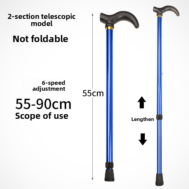 New Five Section Folding Ultra Short Climbing Cane, Walking Stick for Mountain Climbing Tourism, T-handle Walking Stick, Five Level Adjustable Telescopic Walking Stick