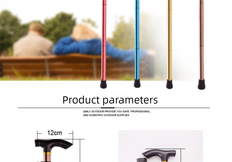 New Five Section Folding Ultra Short Climbing Cane, Walking Stick for Mountain Climbing Tourism, T-handle Walking Stick, Five Level Adjustable Telescopic Walking Stick