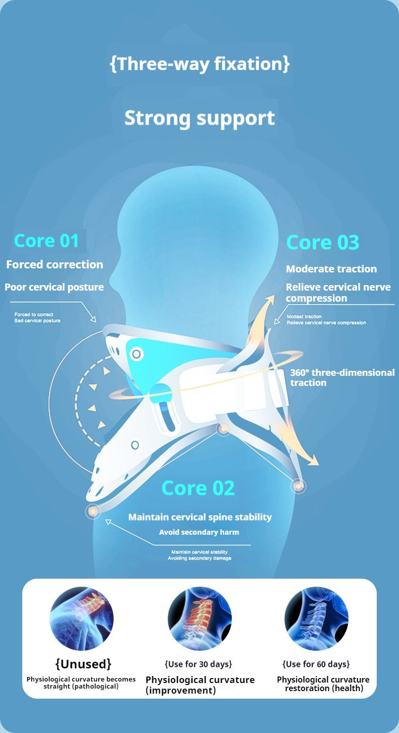 Cervical Spine Support Traction Device for Home Use, Neck Fixation Correction Therapy, Neck Protection and Neck Cover