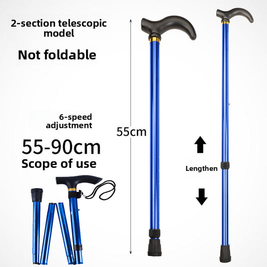 New Five Section Folding Ultra Short Climbing Cane, Walking Stick for Mountain Climbing Tourism, T-handle Walking Stick, Five Level Adjustable Telescopic Walking Stick